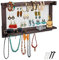 Comfify Boho-Chic Organizer für Schmuck - Wandhalterung mit abnehmbarer Armbandstange, einem Regal und 16 Haken - Perfekte Aufbewahrung für Ohrringe, Halsketten und Armbänder - Schmuckdisplay