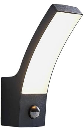 Lindby LED Wandleuchte außen Ilvita mit Bewegungsmelder (spritzwassergeschützt (Modern) in Schwarz aus Aluminium (1 flammig,) - Wandlampe für Außenwand/Hauswand Haus Terrasse und Balkon