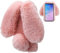 LCHDA Plüsch Hülle für Samsung Galaxy A51 Flauschige Hasen Fell Handyhülle Mädchen Süße Künstlicher Kaninchen Pelz Niedlich Hasenohren Handytasche Schützend Stoßfest Silikonhülle - Rosa