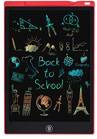 Tableta Escritura LCD Color, 12'' Tablet Escritura Pantalla Colorido Infantil Pizarra Electrónica Digital Gráfica Pizarra Dibujo Niños Adecuada Juguete Educativo Regalo para el Hogar Escuela Oficina