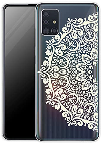 KX-Mobile Hülle für Xiaomi Mi 11 Lite 5G Handyhülle Schutzhülle aus weichem Silikon TPU Softcase mit Motiv 2583 Mandala halb Weiß für Yoga