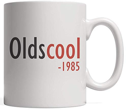 NA Oldscool 1985 Cool Anniversary White Ceramic Mug - Old School 33e Anniversaire pour Trente-Trois Ans nés en dix-Neuf Quatre-Vingt-Cinq célébrant Leur trentième