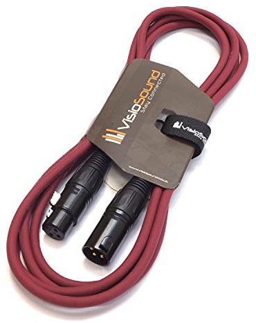 VisioSound Premium Microphone Lead Male XLR to Female XLR/Pro Noiseless Balanced Cable (3m, Purple)