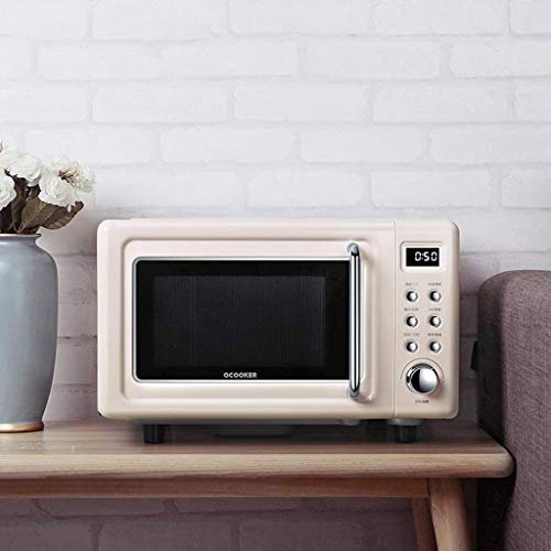 Retro Encimera Horno De Microondas , 700W 18L Pequeño Mini Horno De Microondas para Dormitorio , Nanocapa Liner Magnetrón del Horno Microondas (Color: Blanco) Útil