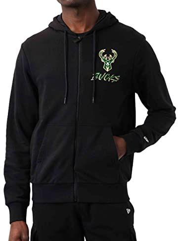 New Erta NBA Script FZ Milwaukee Bucks Sweatjacke Herren schwarz L