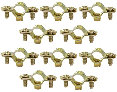 AERZETIX - C60423 - Set di 10 morsetti supporti semplici di fissaggio Ø12mm - fissaggio a parete tubo di rame serraggio a vite idraulico riscaldamento sanitario - in acciaio