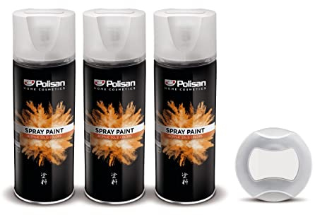 Polisan Spray Paint | White Matt | Perfect for Radiator, Plastic, Fabric, Metal, Wood, Bike, Marking | 3 x 400ml | RAL 9010 | Triple Pack
