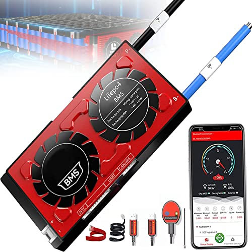 CICOLO 4-24S 12V-72V 30A-250A Scheda di Protezione BMS Intelligente per Pacco Batteria LiFePO4, con Cavo bilanciato Bluetooth e NTC/485/UART, per Pacco Batteria Elettrico 18650,30A-4S/12V