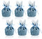 Bekecidi Osterhasentüten 6 STÜCK - Ostergeschenktüten Osterhasenkörbe Verpackungstüte Bunny Bunny Ear Tragetaschen Samt-Geschenktüten für die Osterparty zum Tragen von Osterei-Süßigkeiten (Blue)