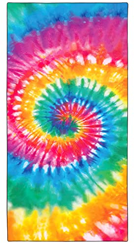 Zomer Strandtuch groß 90x180 cm Mikrofaser Schnelltrocknendes Bedrucktes Saunahandtuch mit Farbwirbel Motiv