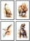 MJ-Graphics - Poster Set Dino-Welt für Kinderzimmer & Spielzimmer 4 Wandbilder Din A3 extra dickes Posterpapier Wanddeko ohne Bilderrahmen