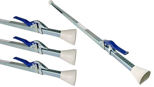 LOADCARE Klemmbalken Vierkant Ladungssicherung Transporter Zubehör Einsatzbereich 1,90-2,80m Ladungssicherung Stange Stahl verzinkt Klemmstange Sperrstange (4)