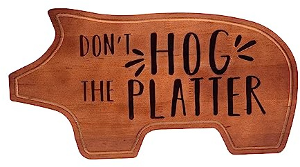 Boxer Gifts Don't Hog The Platter Charcuterie Boards – Servierbrett & Käseplatte aus Holz | süßes Schweine-Thema, Einweihungsgeschenke für ein neues Zuhause oder Hochzeitsgeschenke für Paare