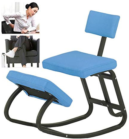 Ergonomischer Kniestuhl, verbessern Sie Ihre Körperhaltung, dick gepolsterter Sitz, Bürohocker-Sitzstuhl für Zuhause und Büro, geeignet für Meditation, Spiel, Computerarbeit, Blau Made in China