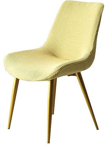 VELYTA Stuhlhussen,Schonbezug für Schalenstühle, Esszimmerstuhlbezüge, Dehnbare, abnehmbare Lounge-Eckstuhlbezüge ohne Armlehnen für Esszimmer, Küche, Schlafzimmer-Light Yellow||4pcs