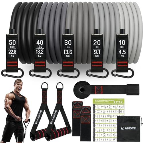 Lange Widerstandsbänder zum Trainieren von Männern, Trainingsbänder, Widerstand für Männer, schwere Widerstandsbänder für Physiotherapie, Bizepsbänder, Fitnessbänder, Widerstandsband-Set, Übungsband,