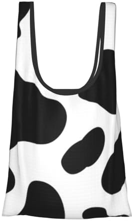 Faltbare Kuh Spot Einkaufstasche, Tote Einkaufstasche, wiederverwendbare Einkaufstasche, Lebensmittel-Einkaufstasche, Reise-Picknick-Tasche.