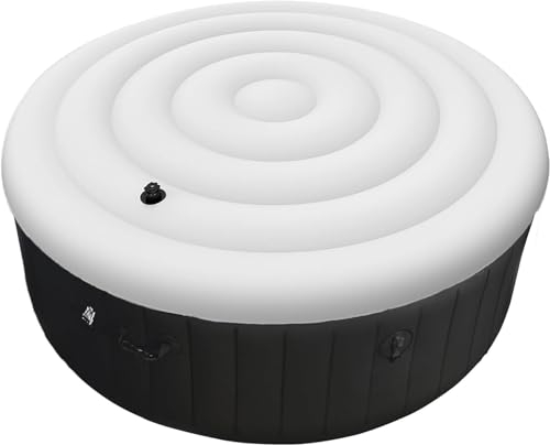 VniYors Whirlpool Abdeckung Rund, 1.65 M Aufblasbare Poolabdeckung, Regenfest Und ReißFest, Aufblasbarer Whirlpool FüR Den AußEnbereich Whirlpool ZubehöR (165cm)
