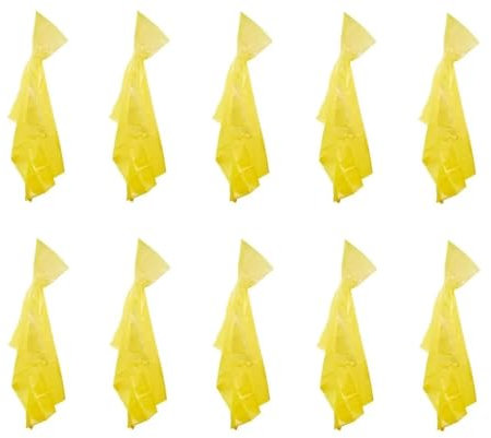 Provance Lot de 10 ponchos de pluie à capuche pour concerts, festivals, randonnée, cyclisme, imperméable, transparent, bleu, jaune ou rose, veste d'extérieur, jaune, taille unique
