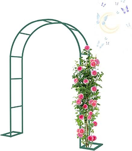 Rosenbogen, Garten-Torbogen Aus Metall, Pergola Rankhilfe Verzinkt Rost, Laubengang Rankgestell Mit Sockel Für Verschiedene Kletterpflanzen, Einfache Montage, 6 Größen,Grün,140x230x40CM
