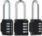 Cadenas à Combinaison Long 6.7cm, Diyife Imperméabiliser Serrure Combinée 4-Chiffres, Métal Réwwsistant Aux Intempéries & en Acier Galvanisé, pour les Ecoles, Gymnases et Casiers (3 PCS Noir)