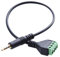 FUWIND 3.5mm Screw Terminal Adapter Speaker Cable 4-Core Stereo TRRS Male Hole to AV 4 Screw Terminal Balun Connector Cable