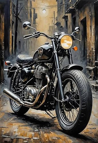 Kitquiver Peinture Diamant Moto Tableau en Diamant 40x50cm Mosaïque de Diamants Painting Diamant Stitch Peinture par Pierres Précieuses DIY Art Artisanat Complete Gemmes Craft pour Enfant Adulte
