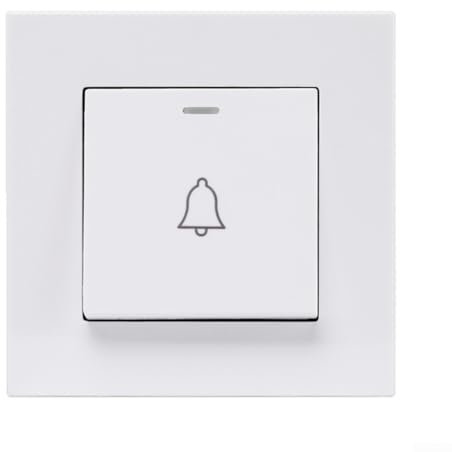 Bouton poussoir mural, blanc, sonnette de porte, panneau en plastique ABS, 86 mm, 86 mm, 39 mm