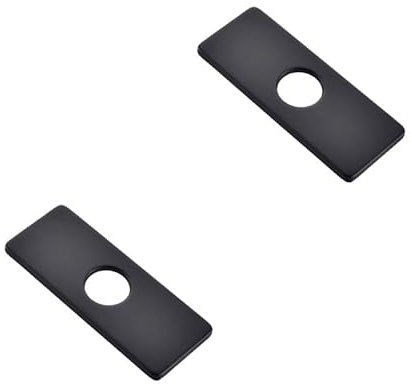 2Pcs 6inch Stainless Steel Faucet Base Plate Hole Cover for Kitchen & Bathroom Black