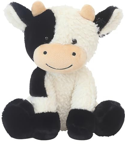Hojalis Kuscheltier Kuh, 22CM Niedliches Plüschkuh-Spielzeug, Kuhs-Plüschtier Plüschkissen, Sitzend Kuhs, Schwarz Weiß Plüschtier,Weiches Stofftier Geschenke für Baby Kinder (Kuscheltier Kuh-A)