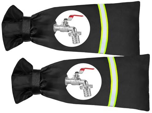 xiaoxiaozhijia 2 Stück Wasserhahn Abdeckung Winter,Wasserhahn Frostschutz Außen,Outdoor Faucet Covers,Thermoschutz für Garten Wasserhahn (20x51cm)