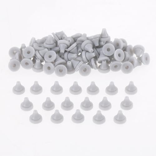 Qianyu 100 PCS Shower Head Nozzles Replace Parts Silicone Universal Spray Hole Washer Round Tips 0.27 Inch Water Outlet Cleaning Kit for Bathroom Stainless Steel Shower Head Repair Accessories