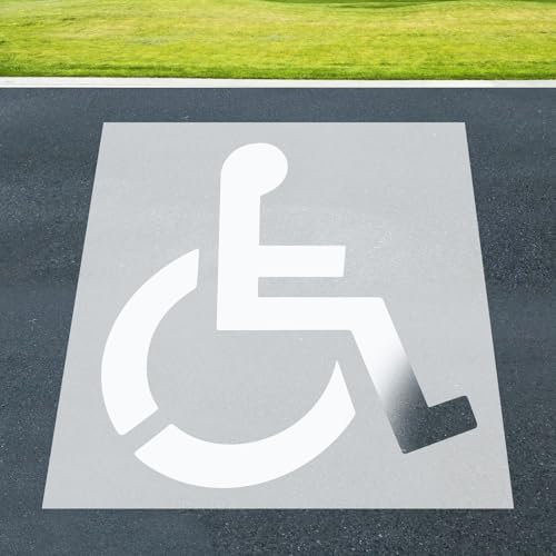 Grand pochoir de stationnement pour handicapé, 91,4 cm, réutilisable, en silicone, modèle pliable pour marquage de parking, garage, trottoir, facile à utiliser pour des marquages clairs
