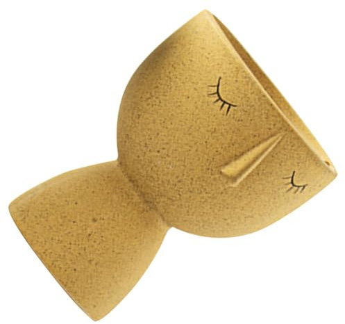 IWOWHERO Pot De Céramique Design Visage Petit Cache-Pot pour Plantes Intérieur Décoration De Bureau Maison