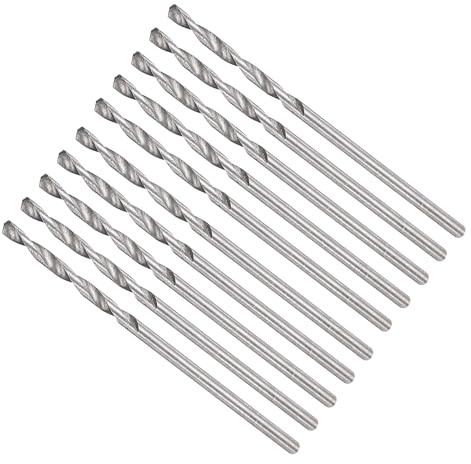 METALLIXITY Drill Bit (1.5mm) 4241 High-Speed Steel Uncoated 10Pcs | Straight Shank Uncoated (Bright) 118° for Wood Plastic Iron Copper Aluminum Low Soft Metal