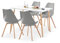 LafeuR Esszimmergruppe Esstisch mit 4 Stühle Essgruppe, 110cm Rechteckig Küchentisch und 4er Set Esszimmerstühle für Küche Esszimmer Wohnzimmer (Marmor Tisch+4 Grau Stühlen)