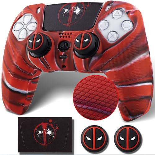 YoRHa Non-Slip Silicone Cover for PS5 Controller with Thumbstick Caps * 2 & Sticker * 1 Depool