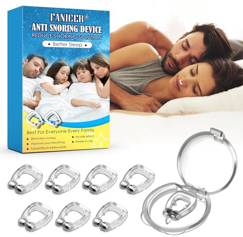 8 PCS Clip Nasal Antironquidos, Dilatador de Silicona para Dormir Mejor, Reducir Ronquidos y Mejorar la Respiración, Reutilizable, Diseño Ergonómico
