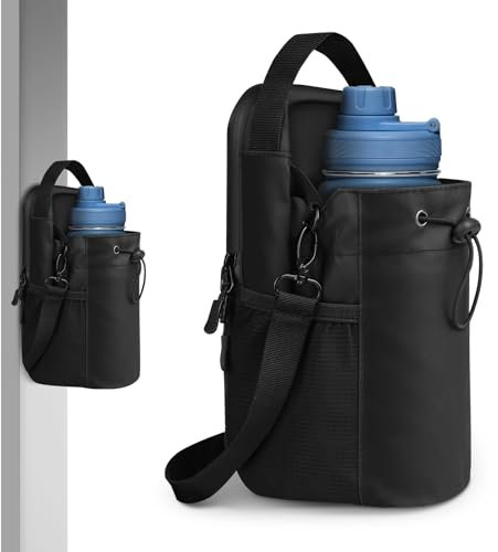JNUYISW Magnetic Gym Bag Wasserflaschenhülle, Magnetische Wasserflasche Tasche mit Verstellbarer Riemen Magnetischer Turnbeutel für 1,5L Wasserflaschen Fitness Zubehör für Herren & Damen