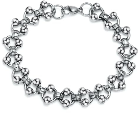 Herren-Armband aus Titanstahl, Perlenkette, Gunmetal Grey Metropolitan, minimalistisch, Schmuckzubehör, Urban Edge
