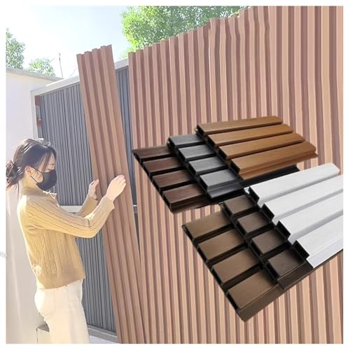 Panneau de clôture d'extérieur – Paravent composite bois-plastique pour jardin et terrasse, panneau mural décoratif à lattes – Parfait pour terrasse et cour