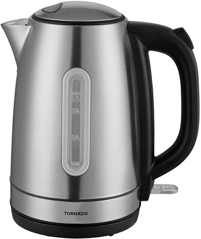 TORNADO TKE-01401ZA-GS |1,7 L Edelstahl-Wasserkocher mit LED-Ringanzeige