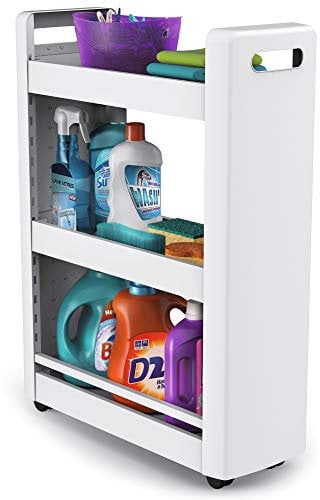 EDA 10495 BL PX25 DESSERTE MOBILO 3 étagères modulables, polypropylène, Blanc, Dim. : 60 x 22 x 79 cm