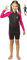 Cressi Little Shark Jr Shorty 2mm - Langarm Neoprenanzug für Kinder,Schwarz/Rosa, 7/8 Jahre
