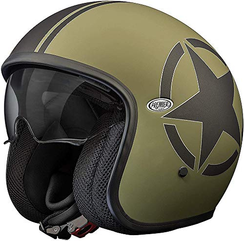 Premier HELM VINTAGE STAR MILITARY BM,MILITARY GRÜN/SCHWARZ,L
