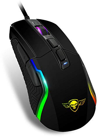 SPIRIT OF GAMER - Souris Gaming PRO-M7 - LED - RGB 11 Modes – Personnalisable – 4800 DPI Max - 3 Profils Paramétrables – 7 Boutons Programmables – Double GripControl- XBOX ONE / PS4 / PC