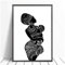 Belle femme africaine avec chambre de bébé, peinture sur toile, tableau mural noir et blanc, impression moderne, décoration de la maison, 42 x 60 cm sans cadre.