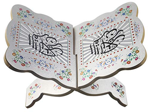 Milisten 29,2cm Holz Buchhalter Faltbar Kuran Bibel Heilige Halter Notenständer Leseständer Islamische Deko für Eid Al-Fitr, Vintage LesestäNder FüR Heilige BüCher, Tisch Dekoration