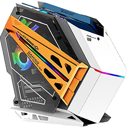 Computer Cases,Mid-Tower PC Gaming Case M-ATX/ITX - Front I/O USB 3.0 Port - Tempered Glass Side Panel - Cable Management System - Water-Cooling Ready (Color : White)