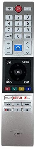 Keneddng CT-8533 Remote Control for Toshiba 24L2863DB 50U6863D 32W2863DB 40L2863DB 43L2863DB Smart 4K UHD HDR LED TV